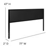 Flash Furniture Melbourne Metal Upholstered King Size Headboard in Black Fabric HG-HB1717-K-BK-GG